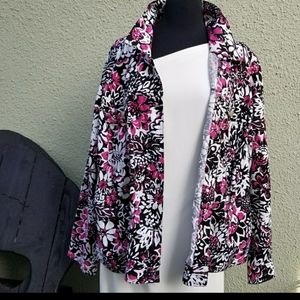 Vintage Carole Little Linen Floral “Jean” Jacket